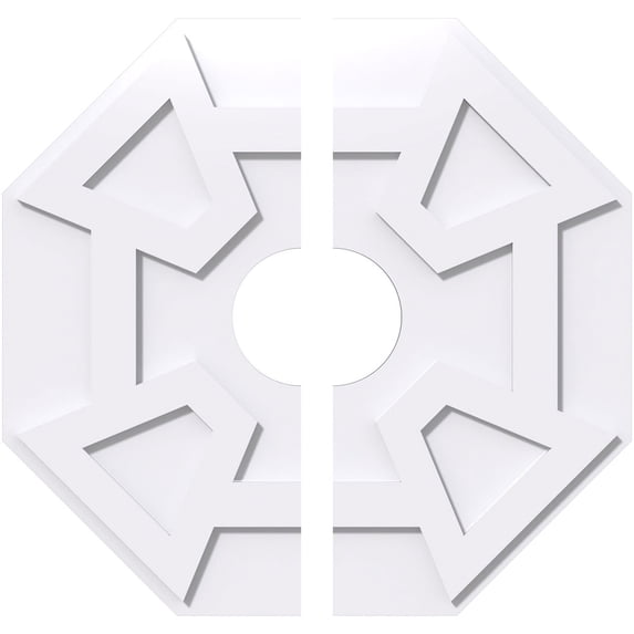 26"OD x 6"ID x 9"C x 1"P Logan Architectural Grade PVC Contemporary Ceiling Medallion, Two Piece