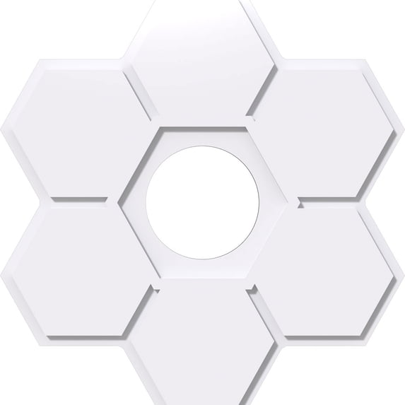 26"OD x 7"ID x 9"C x 1"P Daisy Architectural Grade PVC Contemporary Ceiling Medallion