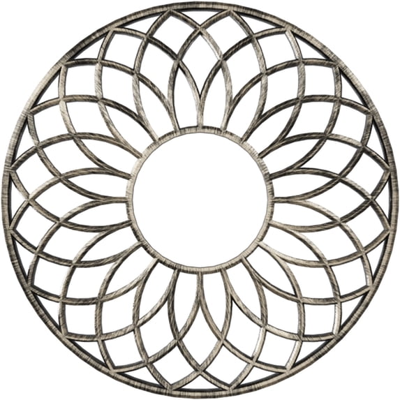 26"OD x 8 7/8"ID x 3/4"P Cannes Architectural Grade PVC Pierced Ceiling Medallion, Antiqued Warm Silver