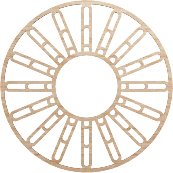 26"OD x 9 1/2"ID x 3/8"T Hale Wood Fretwork Pierced Ceiling Medallion, Alder