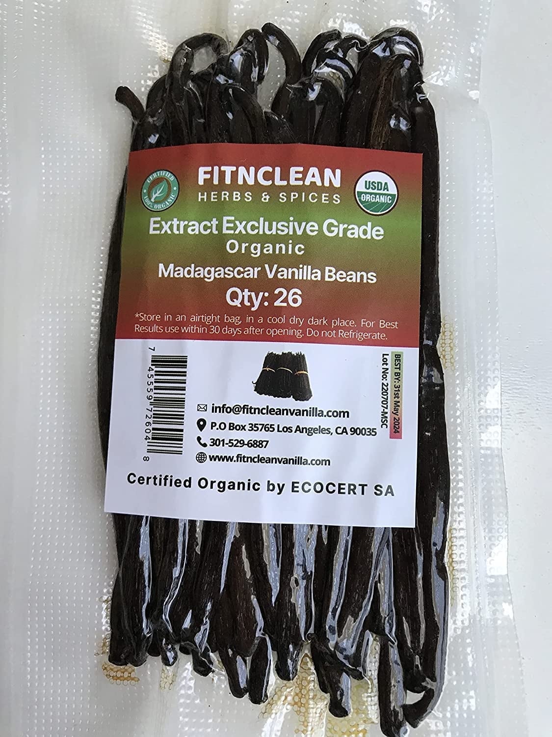"FITNCLEAN VANILLA Organic Madagascar Vanilla