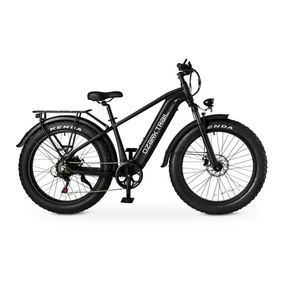 Ozark Trail 26" M.3 Ranger+ Electric Fat Tire Bike, 48V, Class 2, Black, Fits Riders 5'2" - 6'1", Adult, Unisex