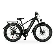 Ozark Trail 26 M.3 Ranger+ Electric Fat Tire Bike, 48V, Class 2, Black, Fits Riders 52 - 61, Adult, Unisex