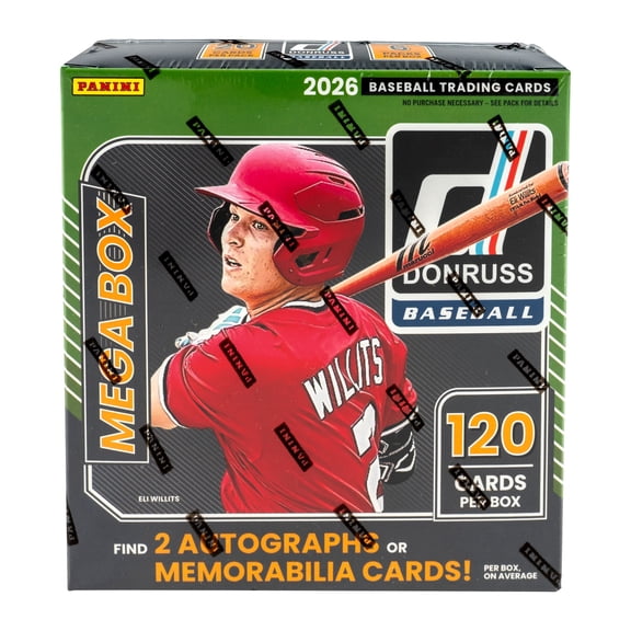 26 Panini Donruss Baseball Trading Cards Mega Box