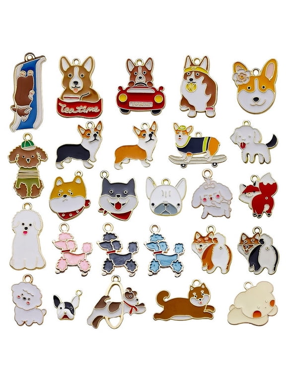 26 PCS Dog Charms for Jewelry Making and Bracelets Making, Wholesale Bulk Lots Jewelry Making Charms,Tiny Assorted Mixed Charms Pendants for DIY Necklace Bracelet Jewelry Making and Crafting