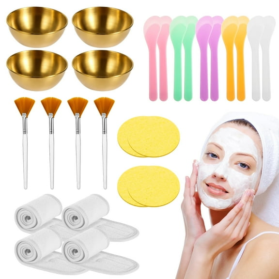 26 PCS Esthetician Supplies Set for Spa Salon (Includes Bowls, Spatulas, Fan, Headbands, Sponges)