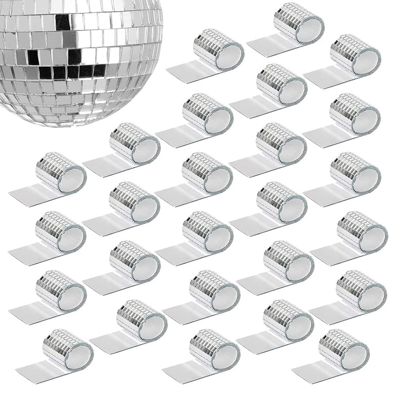 Gerrii 3000 Pcs Self Adhesive Mirrors Mosaic Tiles 10 x 10 mm Disco Tiles  Mini Square Disco Ball Stickers Mirror Disco Ball Pieces Glass Mosaic  Stickers for DIY Decoration (Black and White) 