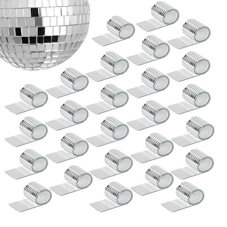 26 PCS Mirror Mosaic Tiles Self Adhesive Disco Ball Tiles Small Square  Mirror Mirror Tiles Sticker for DIY Craft