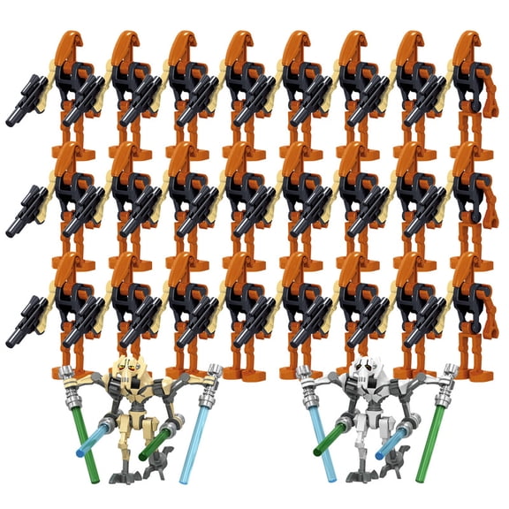 26 PCS The Clone Wars Battle Droids Clone Troopers Building Blocks Set Creative Minifigures Action Toys for Boys Girls Birthday Gift Cake Decorations