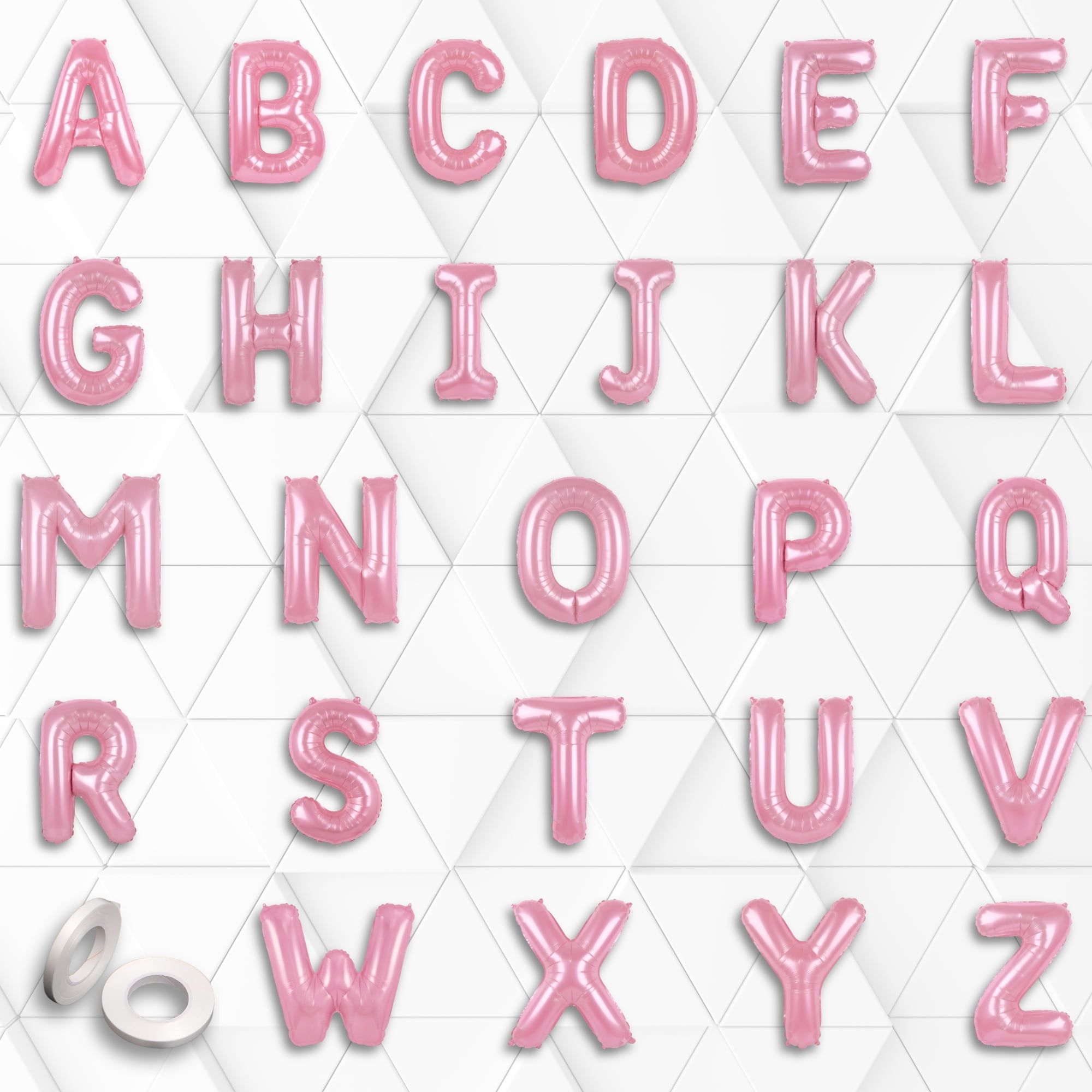 26 PCs Pink Pearl Letter Balloons A-Z 16 inch - Mylar Foil Balloon ...