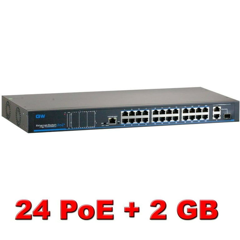 26-PORT 10/100Mbps 24 Port PoE Switch and 2 Uplink Gigabit Ethernet ports 