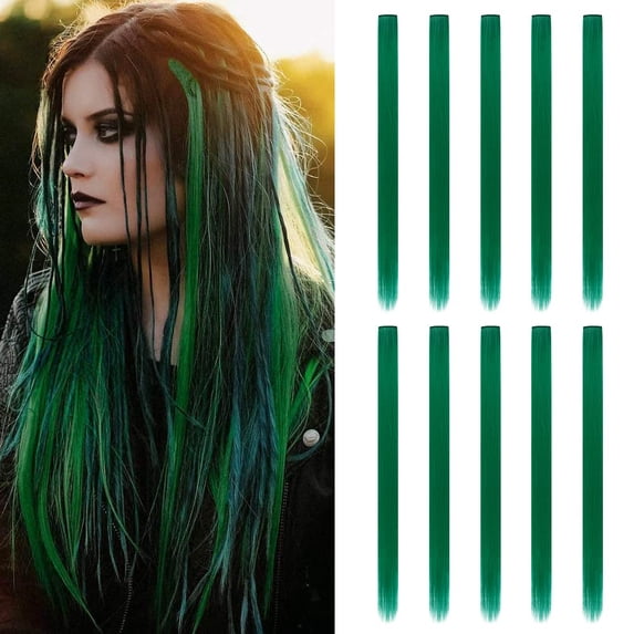 26 Pack Colored Party Highlights Clip in Hair Extensions for Girls 20 inches Multi-colors Straight Hair Synthetic Hairpieces In The Party(13colored)
