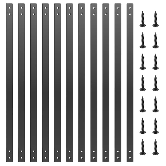 26 Pack Deck Balusters, 32.25"X1" Deck Spindles, Heavy Duty Cast Iron Deck Railing, Flat Straight Baluster with Screws, Indoor/Outdoor Stair Railing Compatible Wood & Composite for Porch