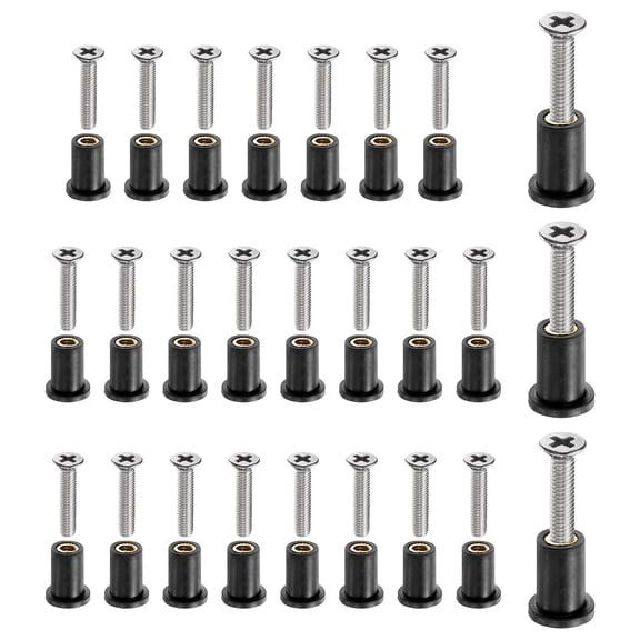 26 Pairs M4 Neoprene Well Nuts with Stainless Steel Screw for Kayak Boat