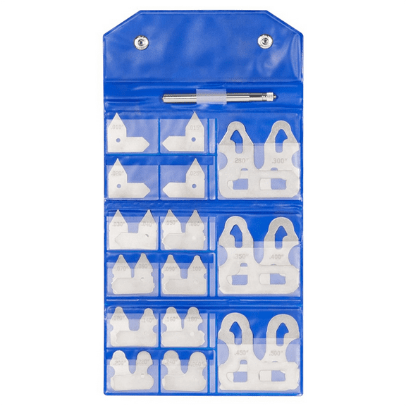 26 Pc Radius Gauge Set 0.010 to 0.500Inch Gauges with Holder, 3602-5025 Radius Measuring Tool