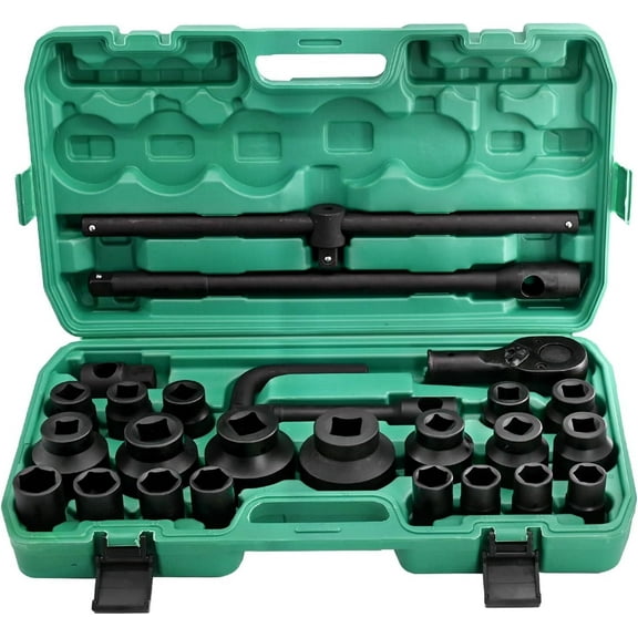 26 Pcs 3/4" Drive Impact Socket Set Cr-V Chrome Vanadium Steel Standard Metric