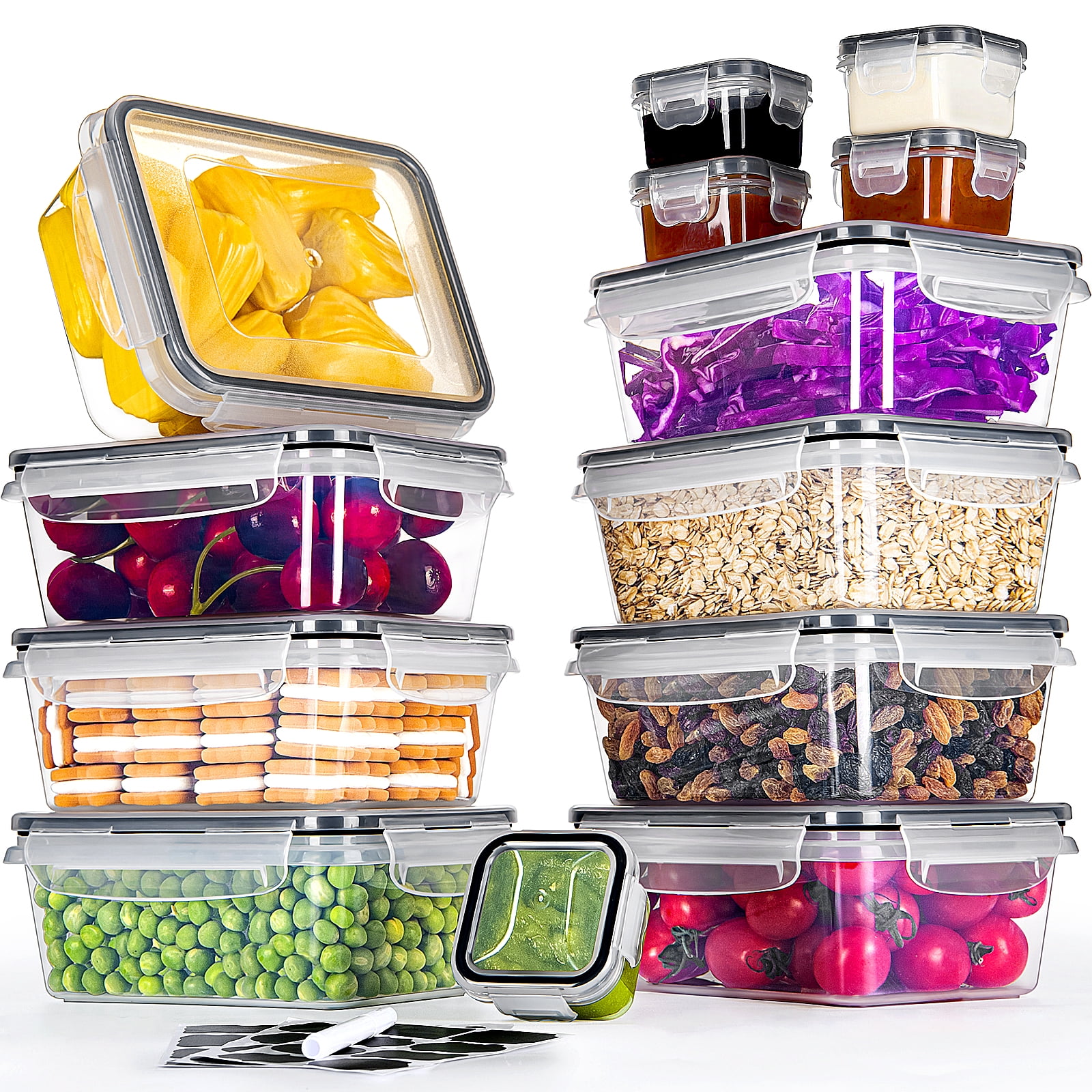 26 Pcs BPA Free Food Storage Containers with Lids, 100% Airtight, for  Lunch, Meal Prep, and Leftovers, Pantry Kitchen Storage Containers,  Microwave