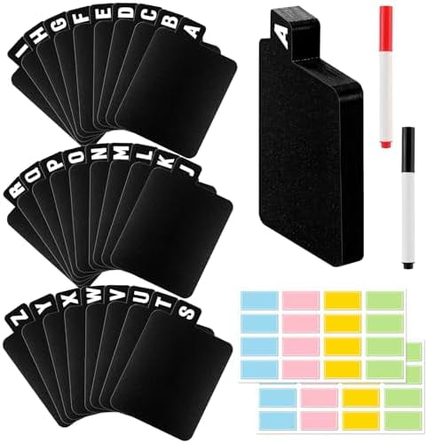 26 Pcs CD and DVD Dividers with Alphabetical Tabs Black A-Z Vinyl ...