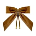 thumbnail image 1 of 26 Pcs Camel Small Velvet Christmas Bows for Christmas Tree, Wreath, Gift Wrapping, Crafts, Wedding, Party, Twist Tie Bows for Treat Bag Bakery Candy Bags, Home Decor 1" W, 3.5 x 3.5 Inch, 1 of 2