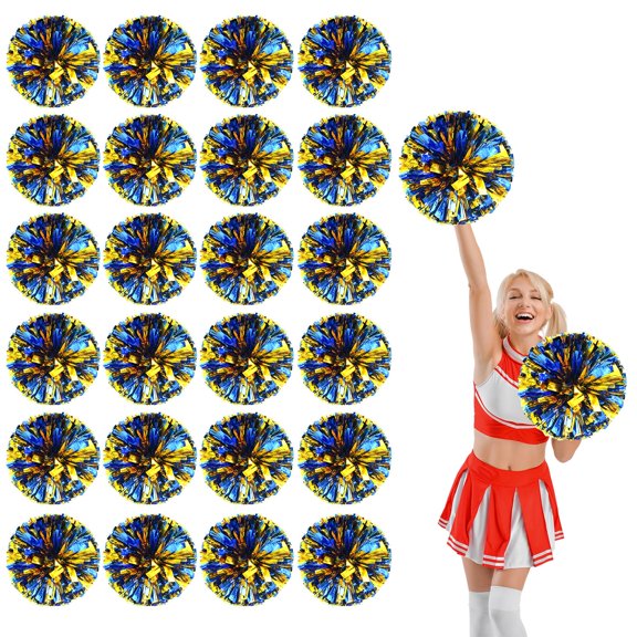 26 Pcs Cheerleading Pom Poms- Cheerleader Pompoms With Finger Holes-Fit For Team Spirit Sports Dance Cheering.