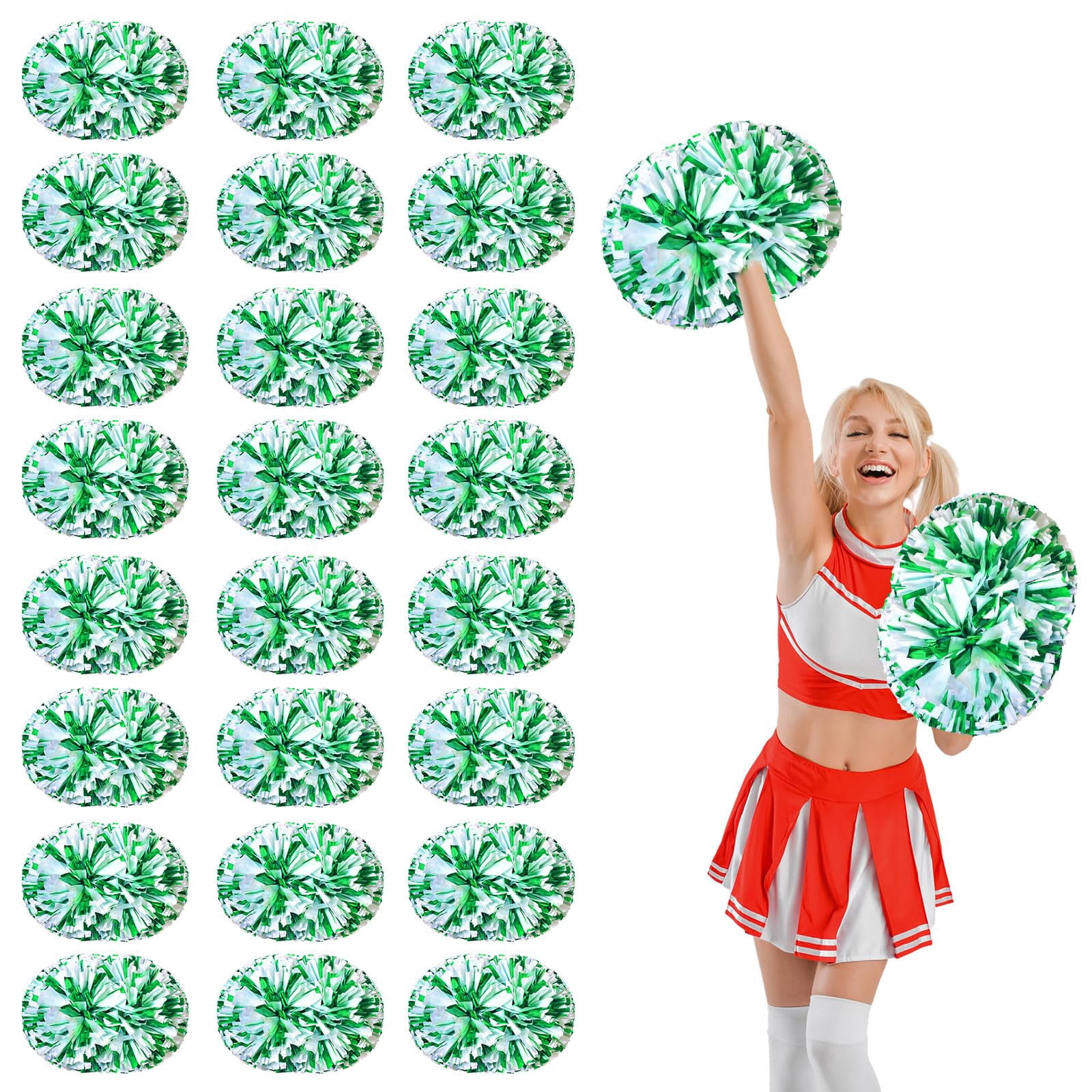 26 Pcs Cheerleading poms,pom poms Cheerleading with Handle Style Cheer Pom Pomsfor Dance, Matches, Team Spirit Sports