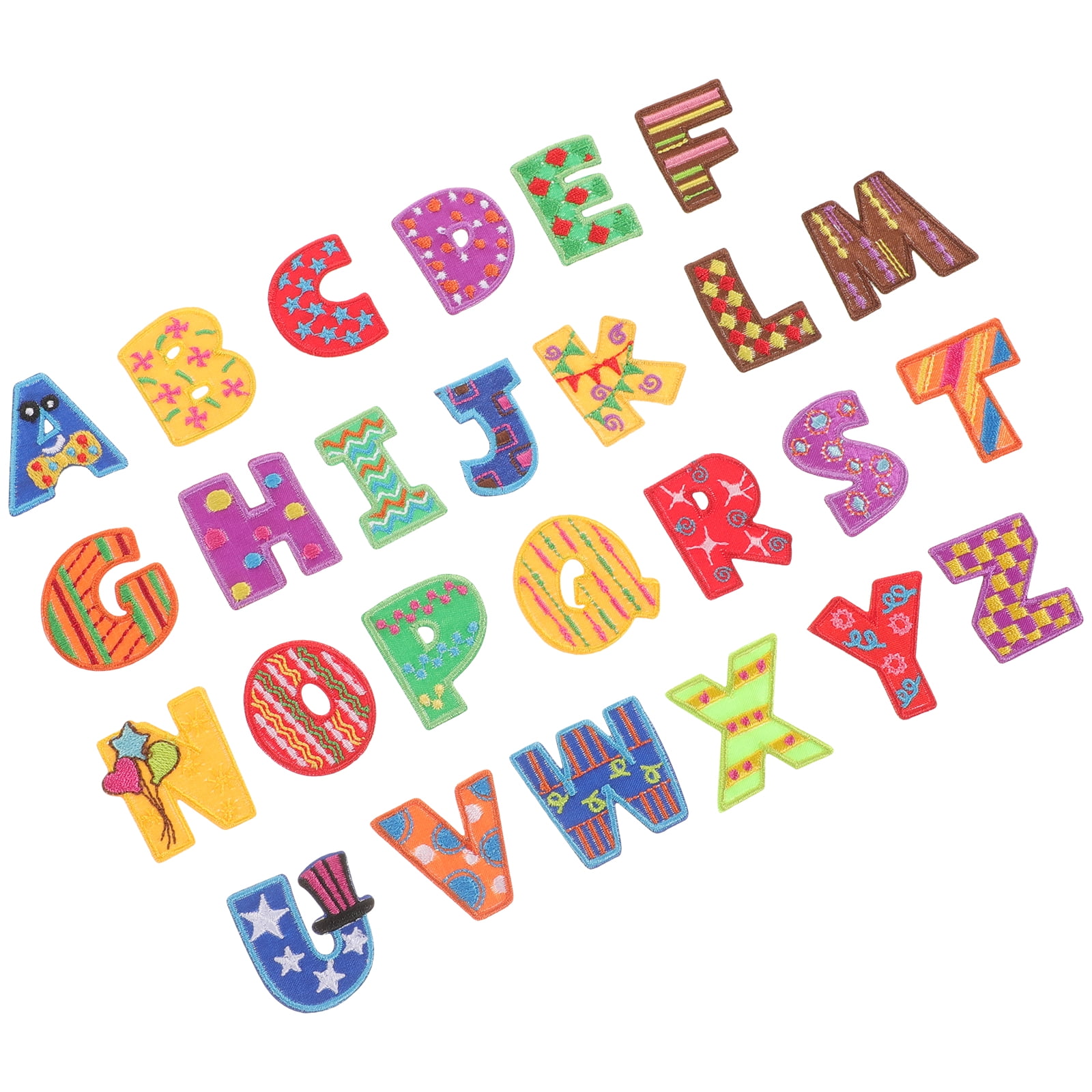 ONAPARTER 26 Pcs Embroidered Cloth Patch Letter Decals Girls Clothes