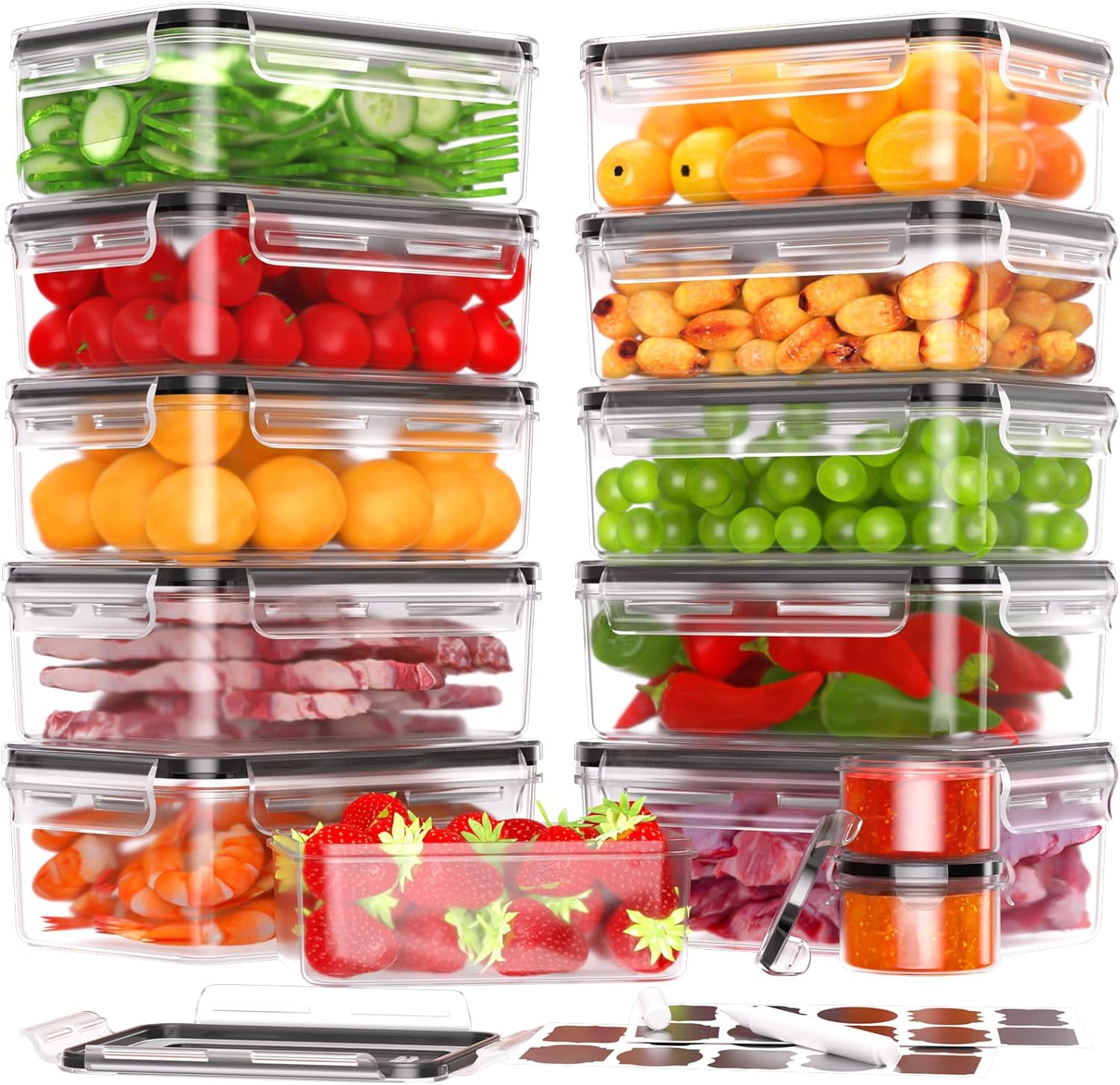 26 Pcs Food Storage Containers with Lids Airtight(13 Containers & 13 ...