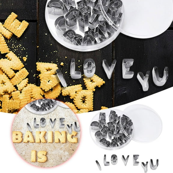 26 Pcs Large Alphabet Cookie Cutters 4.92 Inch Stainless Steel A-Z Letter Cookie Cutters Variety Pack Letters Shaped Baking Mold Tools for Biscuits Sandwich Dough Home Birthday Party Supplies
