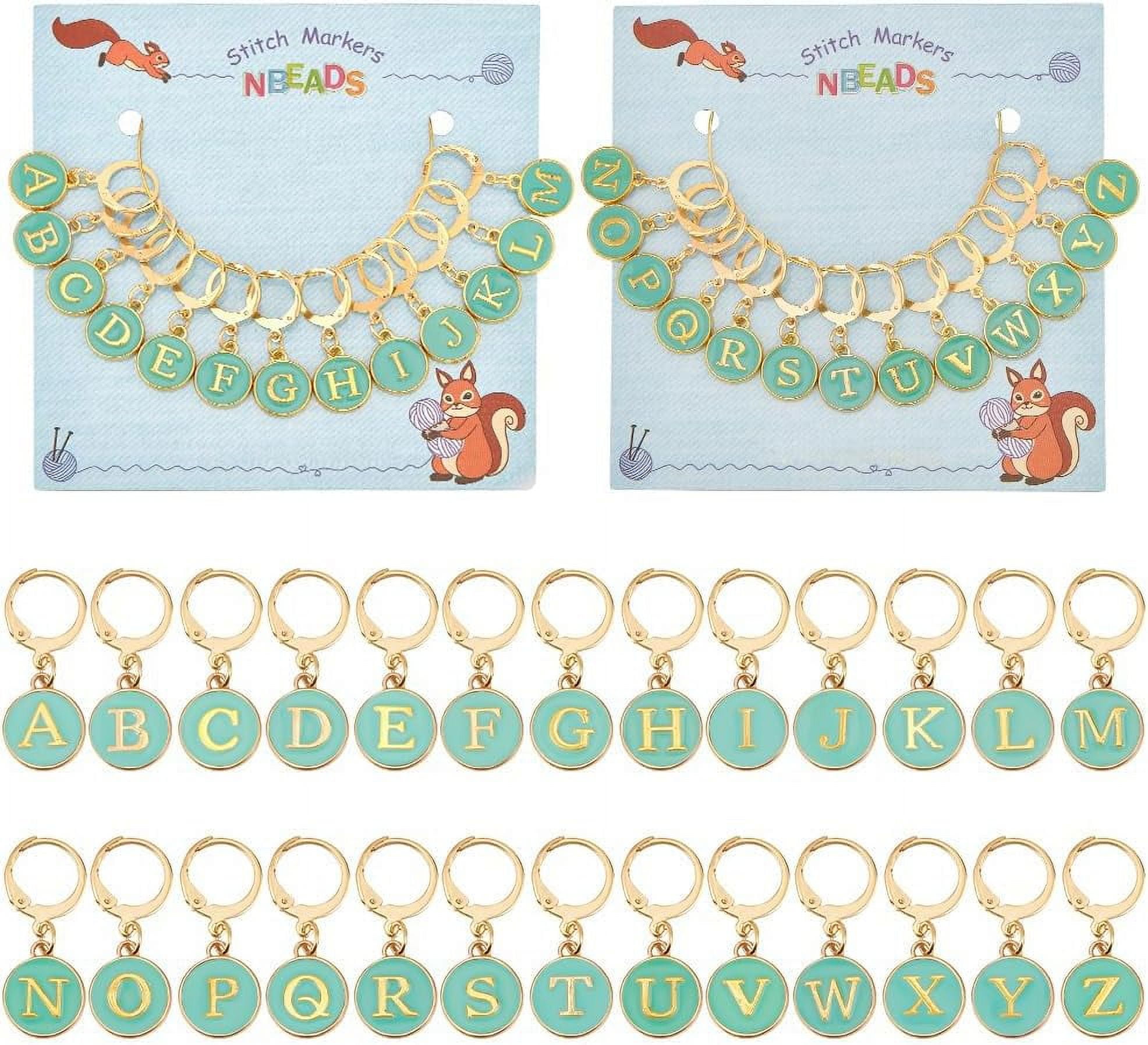 26 Pcs Letter A to Z Stitch Markers, Alloy Enamel Crochet Stitch Marker