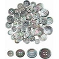 thumbnail image 1 of 26 Pcs Natural Shell Buttons 11.4mm/15mm/18mm/20mm Flat Round Sea Shell Buttons 4-Hole Sewing Craft Buttons, 1 of 5