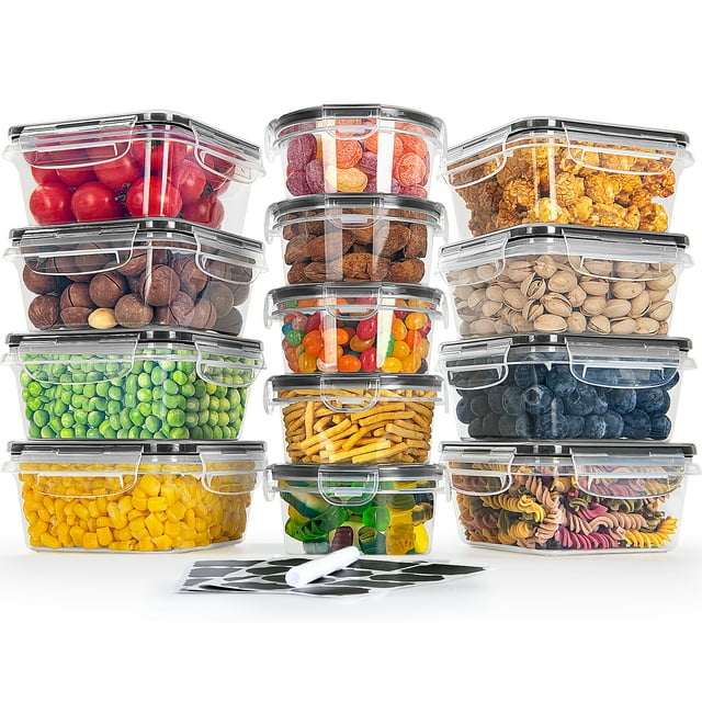 26 Pcs Plastic Food Storage Container Set with Airtight Lids (13