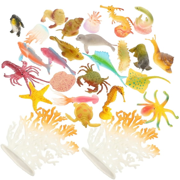 26 Pcs Simulated Marine Animals Models Dolphin Toys Ocean Kid Gift Realistic Sea Miniature Figure Child