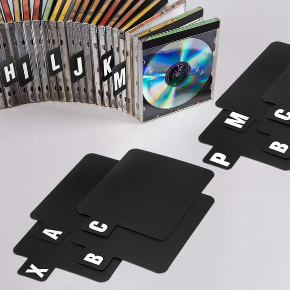 26 Pcs Vinyl Record Dividers A-Z DVD Alphabetical Organizer Dividers File Dividers with Alphabet Tabs Storage Cd Record Holder Index Card for Records Albums File, One Side Printed
