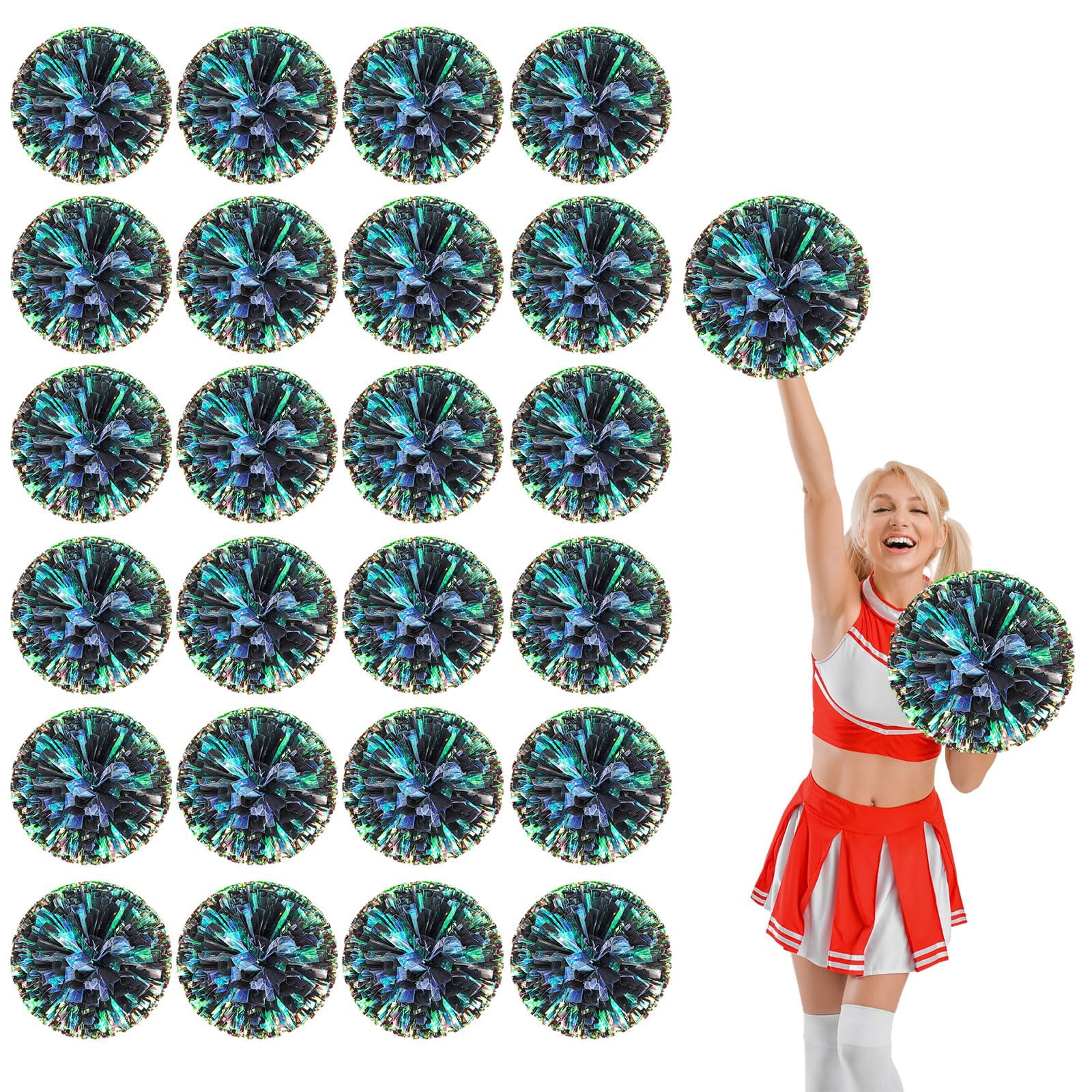 26 Pcs pom poms Cheer,pom poms Cheerleading with Finger Holes Cheer Pom Pomsfor Dance, Matches