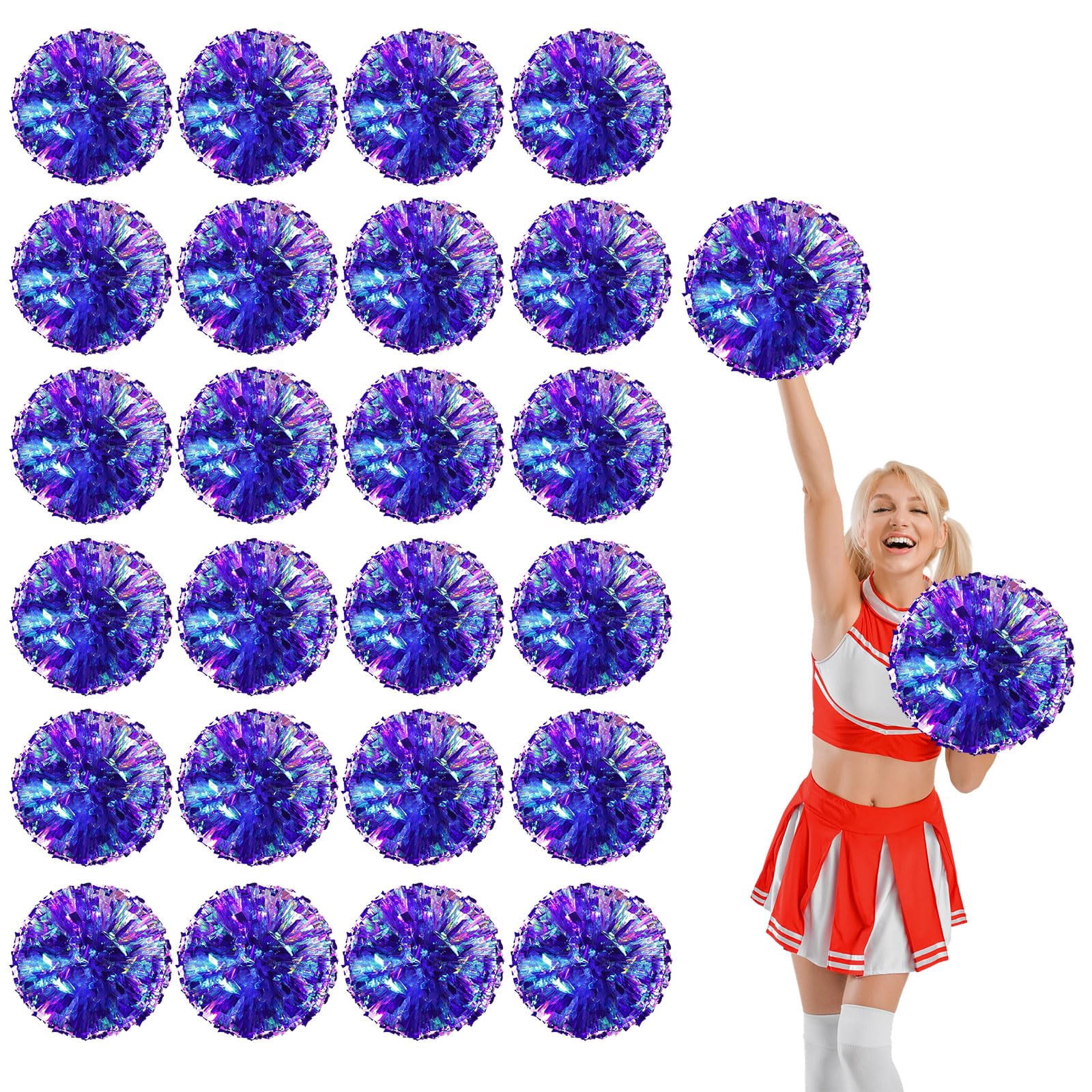 26 Pcs pom poms Cheer,pom poms Cheerleading with Four Finger Payment Cheer Pom Pomsfor Dance, Matches