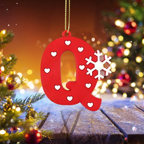 26-Piece Alphabet Christmas Tree Ornaments - Uppercase PVC Letters with Hanging Loops, Personalized Holiday Decor for Kids & Families