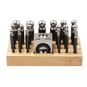 26-Piece Dapping Doming Punch Block Set 2.30 MM to 25 MM Jewelry Making Metal Forming Tool Kit - FORM-0016