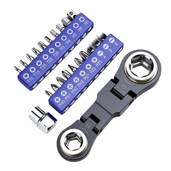 26 Piece Multifunctional Miniature Ratchets Tool Set Portable Hand Tool Set Perfect For Automotive Work And Outdoor Activity