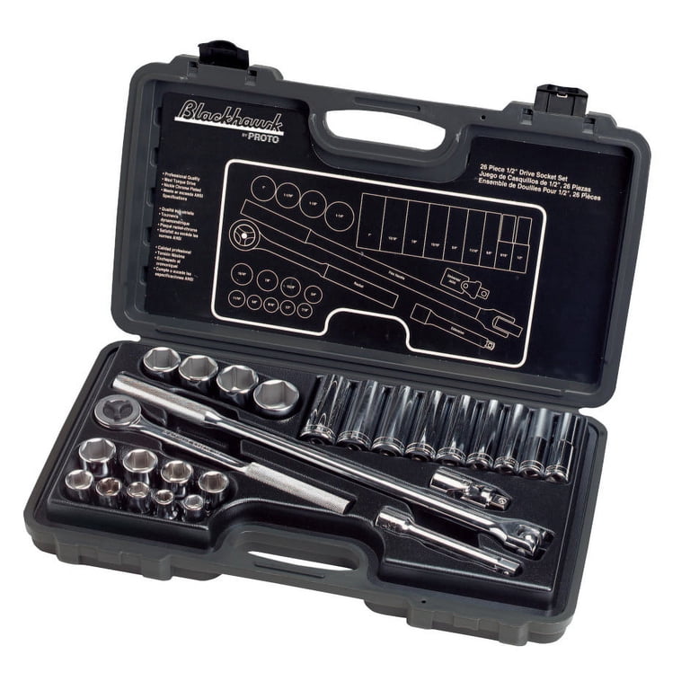 Blackhawk 1226NB SET SKT 26 PC 1/2 DR 6PT STD DEEP SAE - Walmart.com