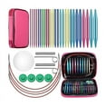 thumbnail image 1 of 26 Pieces Aluminum Interchangeable Circular Knitting Needle Set,13 Size Interchangeable Crochet Needles for Knitting, 1 of 7