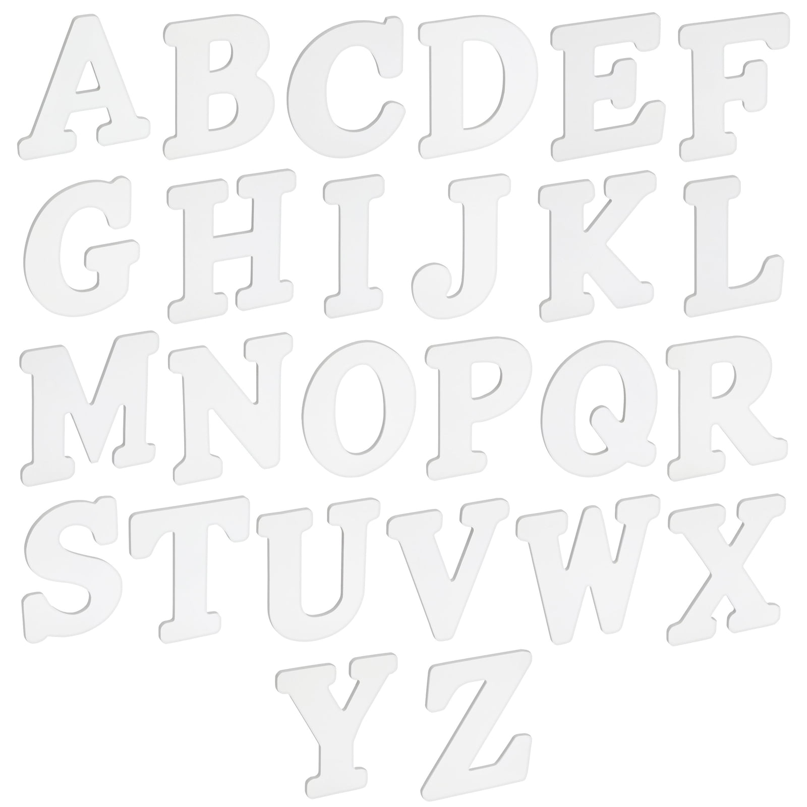 26 Pieces Big Wooden Letters for Craft Projects, 6-Inch Wood Alphabet ABCs  for Wall Decorations, 1/4-Inch Thick (White) 