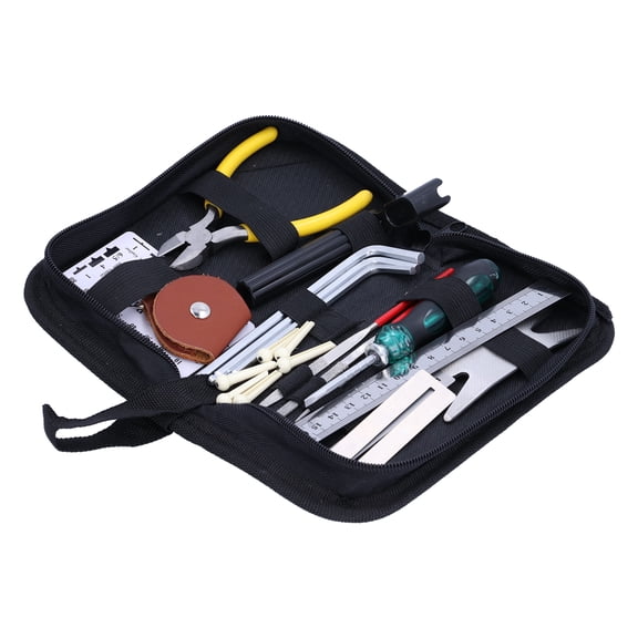 26 Pieces Guitar Repair Tool Kit Measurement Maintenance String Organizer Wrench Picks Files for Acoustic Electric Bass Ukulele Mandolin Banjo (8.27 inches / 21 cm)