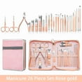 thumbnail image 1 of 26 Pieces Nail Clipper Set Nail Art Set Zipper Bag Rose Gold Dead Skin Pliers Pedicure Knife Acne Needle Manicure Set Gift (Rose Gold), 1 of 7