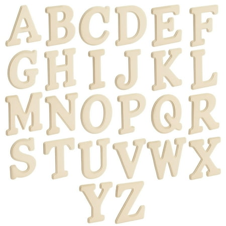 Bright Creations Wooden Alphabet Letters - Customizable Wooden Alphabet to Paint - Craft Letters for Wall for Tabletop Decor for DIY Projects - Pack of 26, 2.3-4.9 x 6 in, 0.1 in Thick