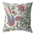 thumbnail image 1 of 26â€ Pink Sage Peacock Indoor Outdoor Zippered Throw Pillow, 1 of 4