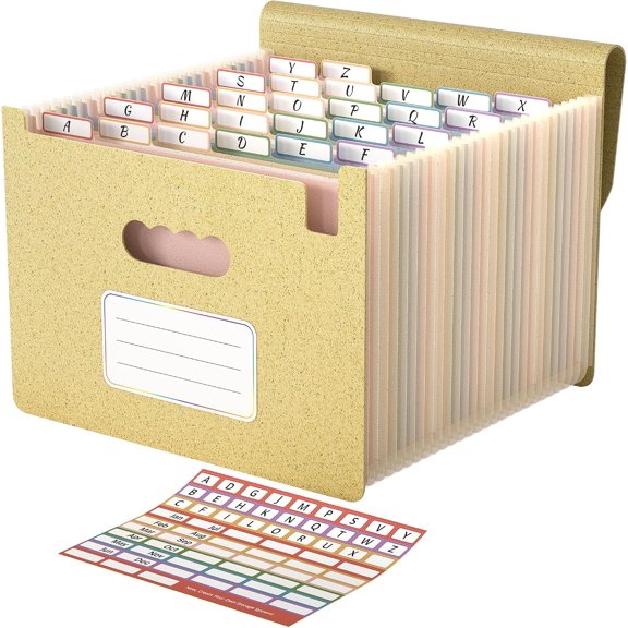 26 Pockets Accordion File Organizer, Butter Yellow