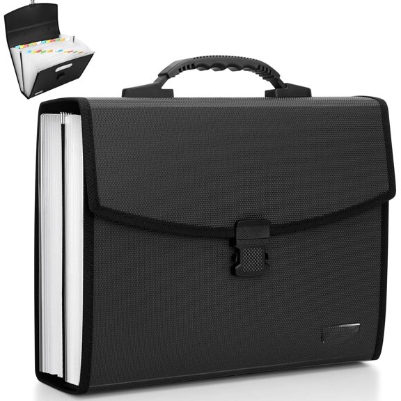 26 Pockets Expanding File Folder Organizer - Upgraded Durable Buckle, Accordion Folder Base with Portable Handle/Large A4 Letter Size Document Organizer, Folders with Pockets