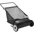 thumbnail image 1 of 26 in Push Lawn Sweeper,7 Cu. Ft. Hopper Capacity Grass Sweeper,Manual Push Yard Sweeper with Height Adjustment & 4 Fast Spinning Brushes for Grass Clippings,Leaves & Debris,Black Garden Home, 1 of 7