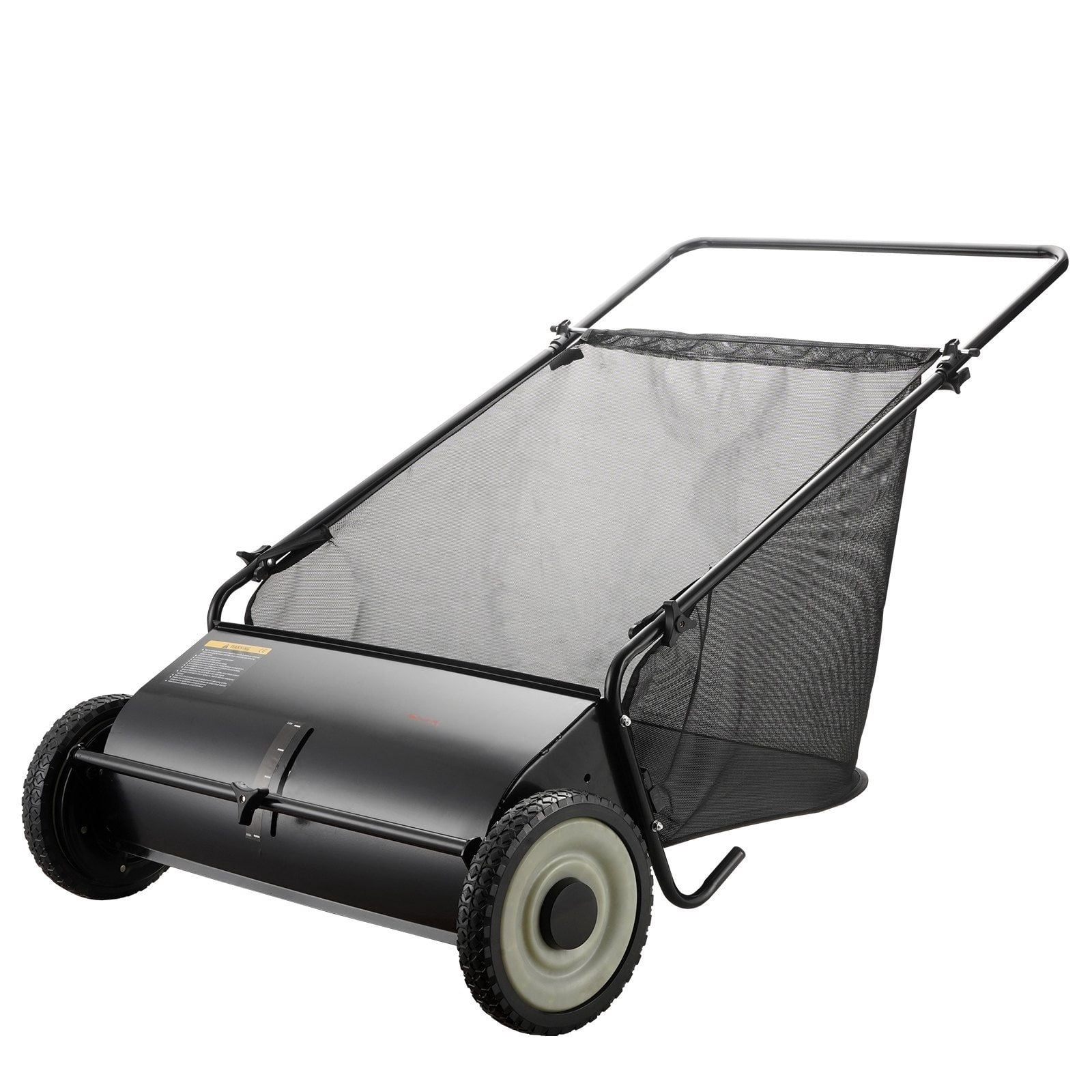 26 Push Lawn Sweeper 7 Cubic Feet Large Capacity Straw Bag 4 Rotary Brush, Thickened Steel Frame, Rubber Wheels, Durable Deciduous Clover Collection