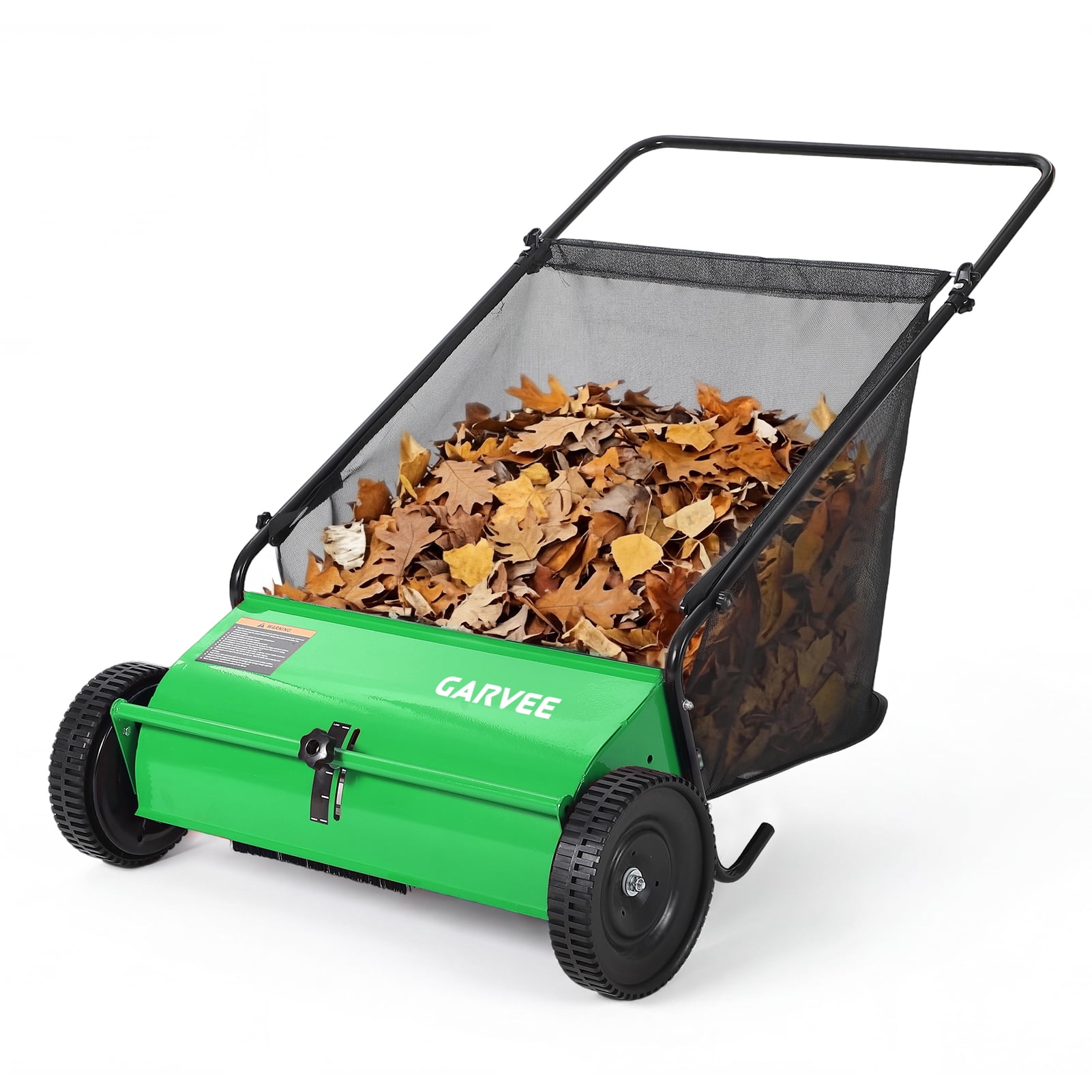 26" Push Lawn Sweeper, 7 cu ft Grass Cutter & Leaf Collector with 4 High-Speed Brushes, Durable Steel Walk-Behind Sweeper for Yard Cleanup